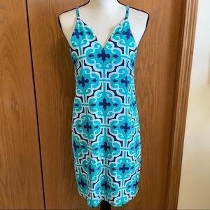 Annie Griffin Turquoise Silk Halter Dress Sz-S